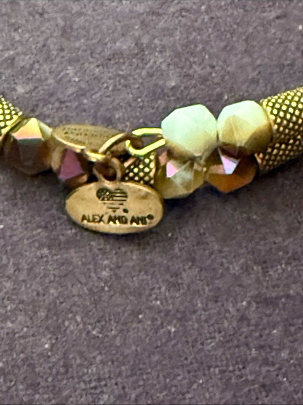 Alex and Ani Gold-Tone Bracelet with Iridescent Beads